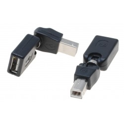 USB adapter B han til A hun, drejeligt 3D vinkelled Til montering på begrænset plads