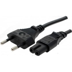 Mains cable appliance cable, straight CEE 7/16 - straight IEC C7, 5m, black