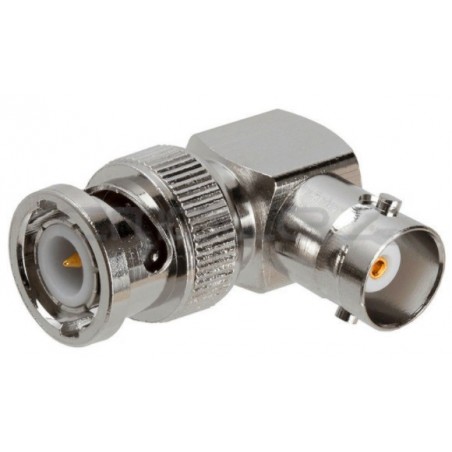 Vinklet BNC stik 90°. Coaxial adapter, BNC han- BNC hun
