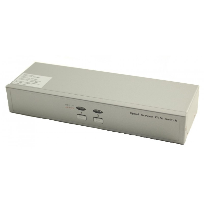 KVM omskifter til 2 PCer Quad Head - 4 VGA udgange - PS2