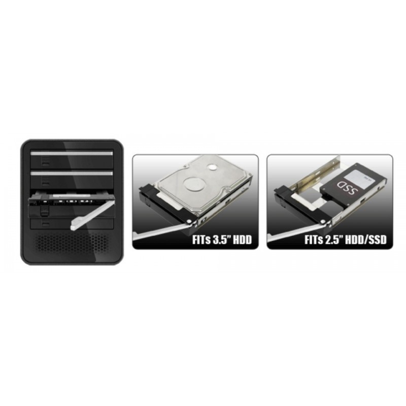 Eksternt harddisk/SSD kabinet til 4 x 2½ el. 3½\" diske (Case)