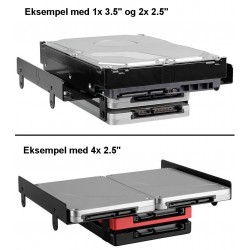 HDD monteringssæt 2,5/3,5 til 5,25 drev, sortforHDD adaptere og til...