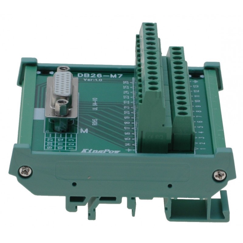 DB26 26-benet han-hun-adapter PCB-signaler Terminal Breakout DIN-skinne DB26-M7