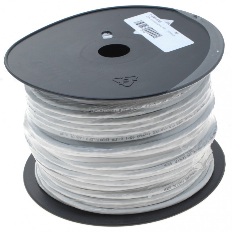 Restlager: CAT6 installationskabel ,U/UTP, 100meter, hvidforKabelru...