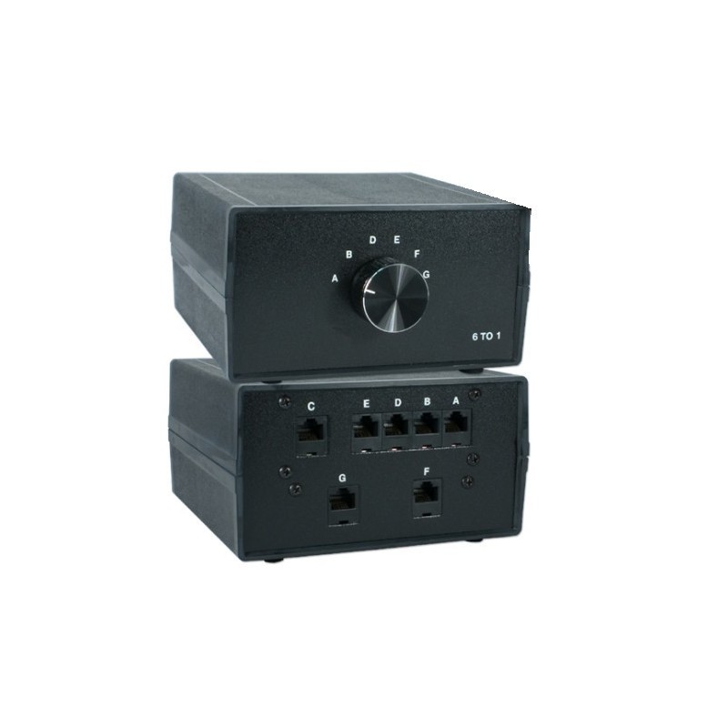 Black Box 6-ports manuel netværk RJ45 omskifter. Desktop RJ45 6:1 manuel switch