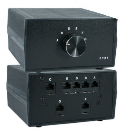 Black Box 6-ports manuel netværk RJ45 omskifter. Desktop RJ45 6:1 manuel switch