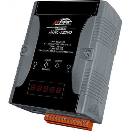 ICPDAS UPAC-5201D er en Embedded PC med MiniOS7, GSM/SD læser, datalogning