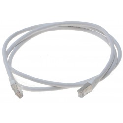 Cat. 6 network cable, RJ45, STP, white, 100% copper wires, 1 meter