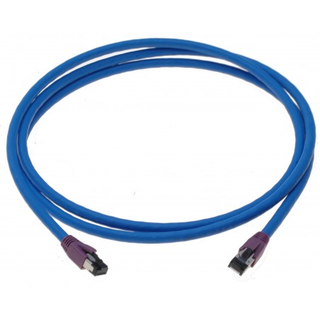 Cat. 8 netværkskabel, RJ45, S/FTP - PiMF, LSZH, 25/40G Base-T, 2000 MHz, blå, 2,0m