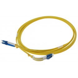 Vinklet fiberkabel, Single mode, LC-LC, 1m, 9/125my, Gult, LSZH, Duplex