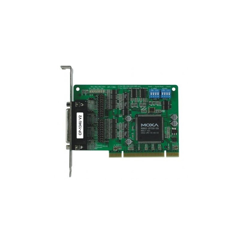 Moxa CP-134U V2, 4-Port RS 232/422/485 Universal PCI Serial kort DB9
