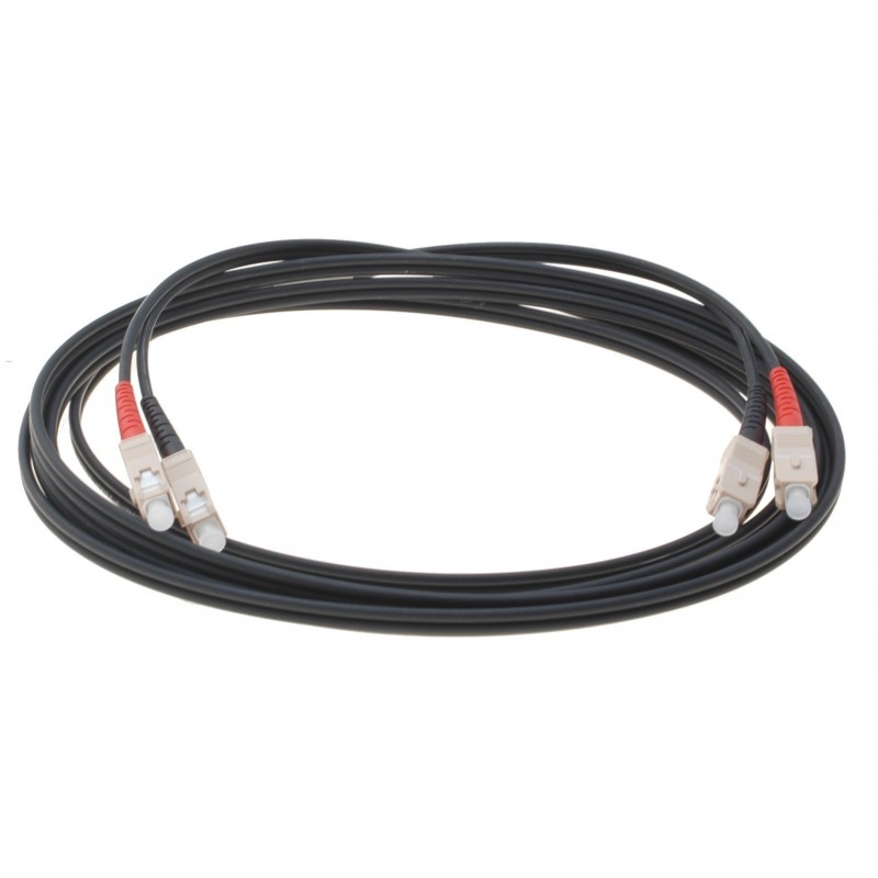 Fiberoptisk kabel med fleksibel armering af rustfrit stål - multimode SC, 1,0 meter