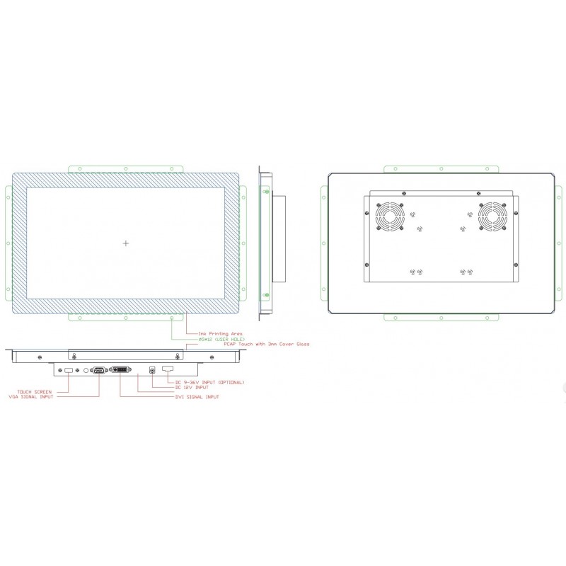 15" Skærm - Vandalsikker - touch - 1000nits - Panel - VESA