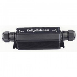 Vandtæt PoE extender - Op til 22Watt PoE effekt. 4 styk i forlængelse - 500meter. IP66 tæt.