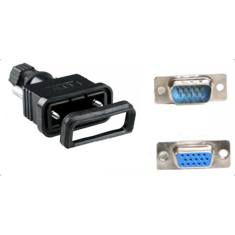 IP67 waterproof VGA, DB15HD, HD-Sub male connector