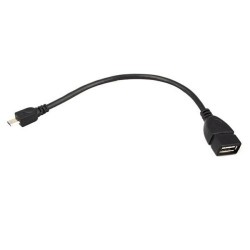 USB OTG cable 2.0 - USB A Female / Micro-B male - black - 10 cm