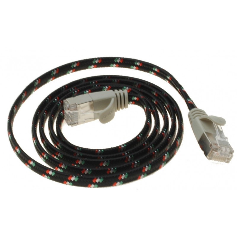 Cat. 6 Slim tough netværkskabel RJ45 UTP, flat, 10 meter