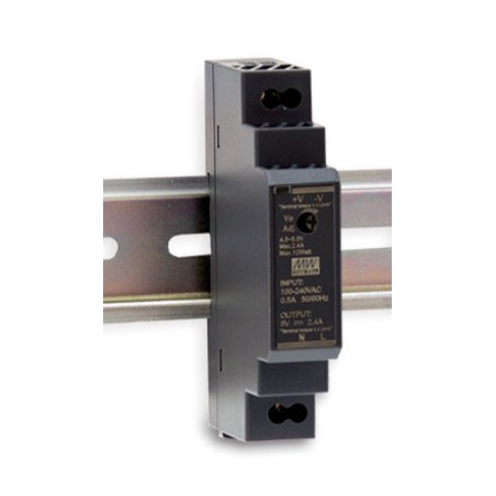 12VDC/1.25A, 15W power supply for DIN rail mounting