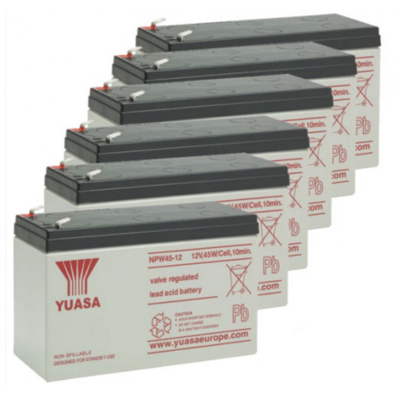 Batteripakke med 6 x 12V/9Ah til UPS/ Back up