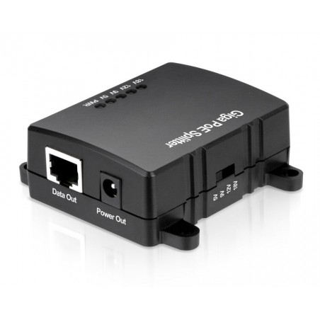 Gigabit PoE Splitter med 5V/3A, 9V/2.5A, 12V/2.5A, 18V/1.6A, Egnet til non-PoE udstyr.