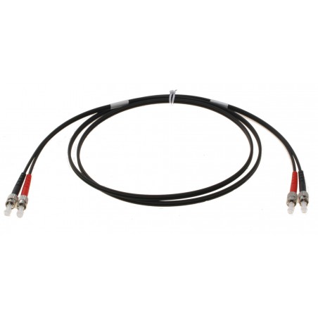 Armeret fiberkabel, Multimode, ST-ST, 1.5m, 62,5/125my, Sort, LSZH, Duplex