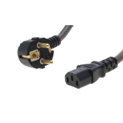 Gold-Plated Schuko Power Cable for IEC C-13 EU Devices