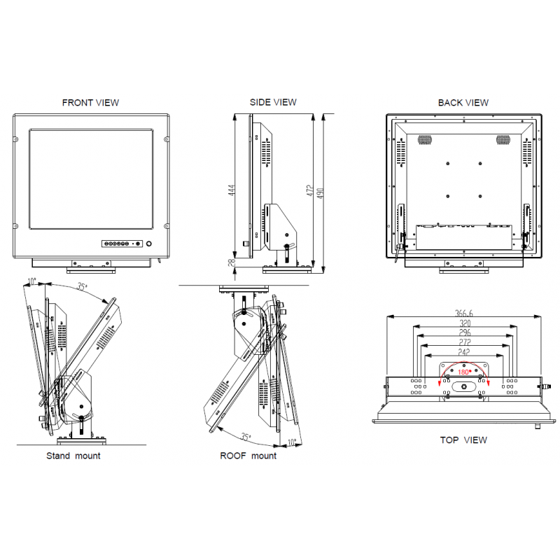 19 Marine Monitor IP65 - Robust, VESA Mount, Anti-Vibration