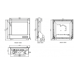 19 DNV Marine Monitor - 24Vdc, 1280x1024, IP66-klassificeret