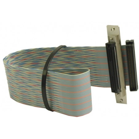 Fladkabel, 1 x mini DB68 han + 1 x mini DB68 hun