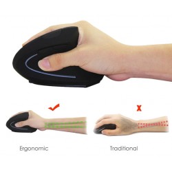 Sort ergonomisk trådløs USB mus - DANBIT