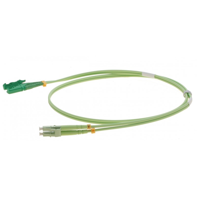 Fiberkabel, Multimode, APC- E2000/ SC, 10m, 50/125my, OM5, Lime, LSZH, Duplex