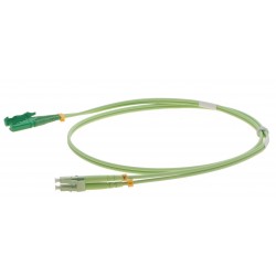 Fiberkabel, Multimode, APC- E2000/ LC, 2m, 50/125my, OM5, Lime, LSZH, Duplex