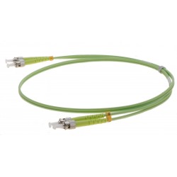 Fiberkabel, Multi mode, ST-ST, 5m, 50/125my, OM5, Limefarve, LSZH Duplex