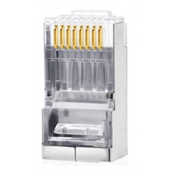 RJ45-stik Cat. 6 STP 1.1mm. Med gennemgang til afklip af ender
