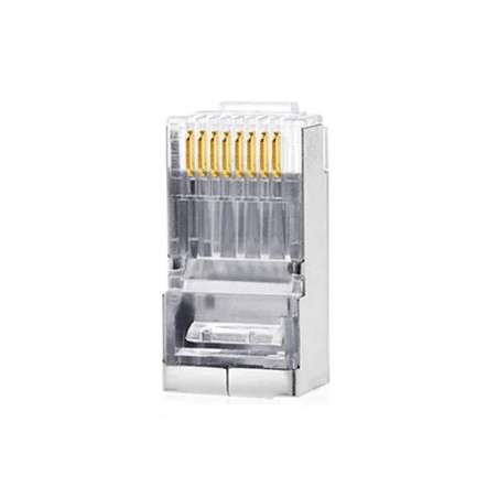 RJ45-stik Cat. 6 STP 1.1mm. Med gennemgang til afklip af ender