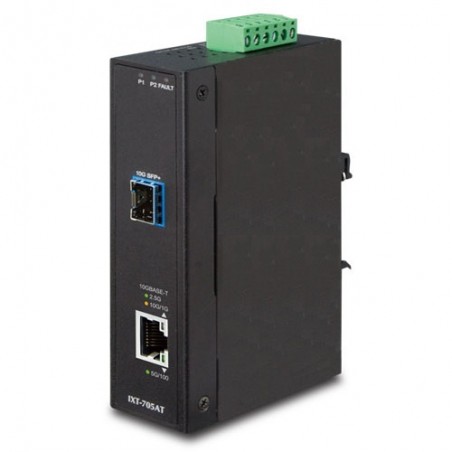 10Gbit Fiber Mediekonverter til RJ45 10Gbit/5Gbit/2.5Gbit/1Gbit/100Mbit. Fiber 10Gbit SFP