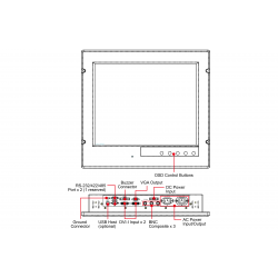 19 "MOXA MD-119-X1 display, VGA, BNC, dust and leakproof seal IP66, LED - DANBIT A / S