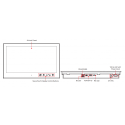 24" LCD MOXA MD-224Z capacitive-touch skærm, forside IP66, bagside IP20, 1280x1024 - DANBIT A/S