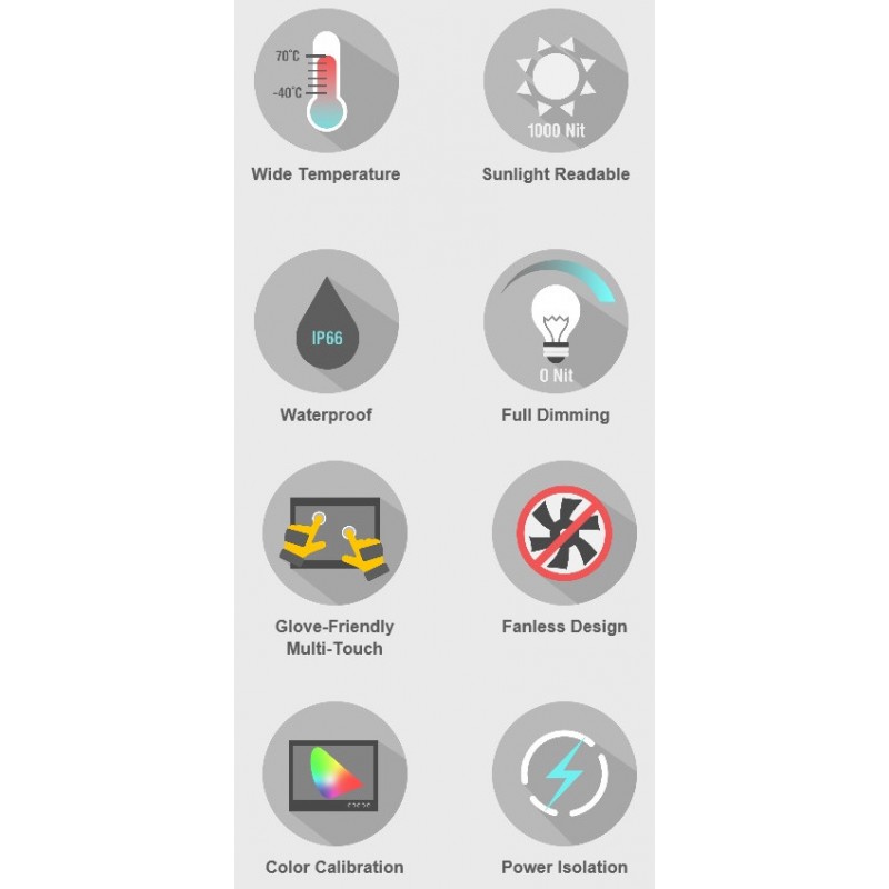 MOXA DNV screens for extreme conditions - -40 to + 70 ° C - 1000 Nits - DANBIT
