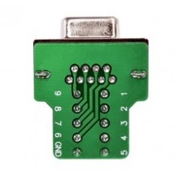 Terminalblok med DB9 han stik, RS232 stik med skrueterminal