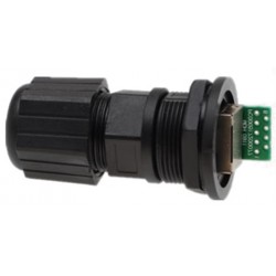 Udendørs M25 RJ45 - PCB IP67 samlestik - vandtæt RJ45 adapter til panelmontage