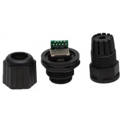 Udendørs M25 RJ45 - PCB IP67 samlestik - vandtæt RJ45 adapter til panelmontage