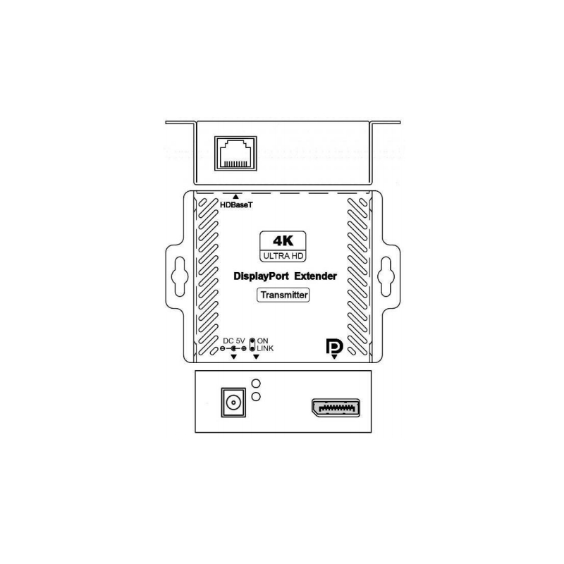 DisplayPort Extender over the RJ45, 4K up to 40 meters. HD up to 70 meters. Send and receive
