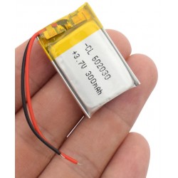 300mAh 602030 3.7V lithium polymer battery - genopladeligt - DANBIT