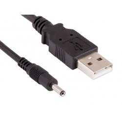 USB til jævnstrømskabel - 5V, 0,40m, sort
