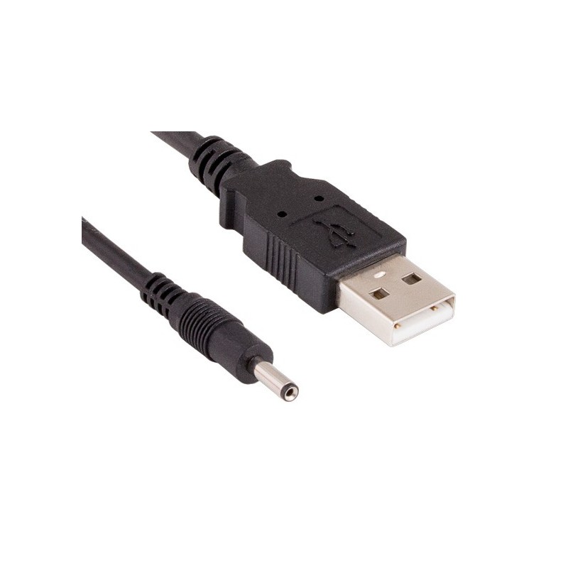 USB til jævnstrømskabel - 5V, 0,40m, sort
