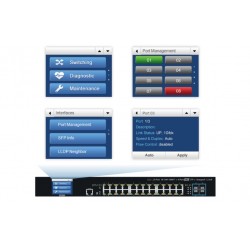 Gigabit Netværks Switch med 24 x RJ45 kobber og 4 x 10Gbps SFP. GS-5220-24T4XV