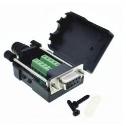 Terminalblok med dB9 hun stik, DB9 stik med skrueterminal til RS232