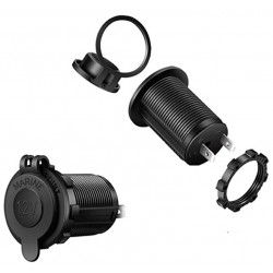 Cigarette Lighter Socket 12V 24V for Motorcycle, Car,  Boat,  Tractor. Power Outlet Socket Receptacle Waterproof Plug
