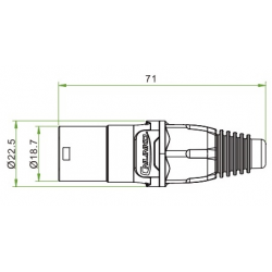 Vand og støvtæt IP65 RJ45 metal-hus og til push/pull lås, højfrekvensskærmet
